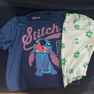 H&M Stitch Pajama Set - Blue and White